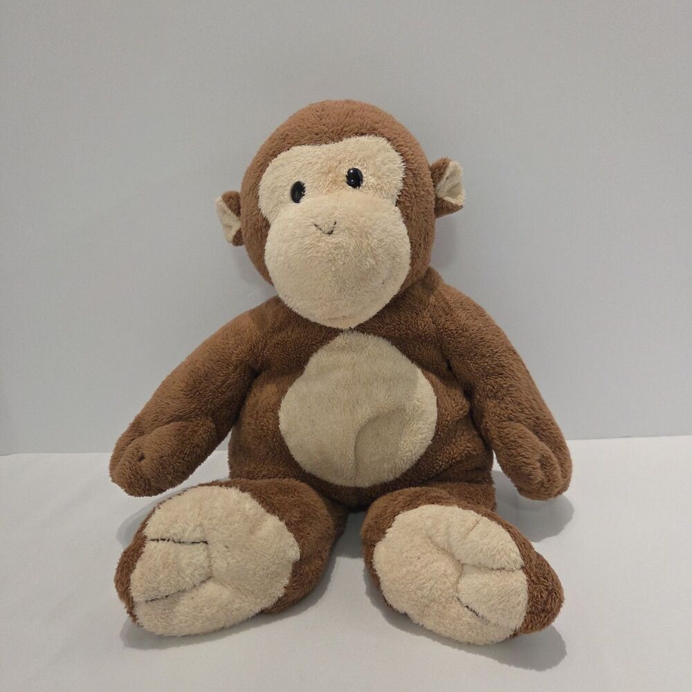 TY Pluffies Dangles Monkey Large Brown Cream 15" Plush Stuffed Animal 2004